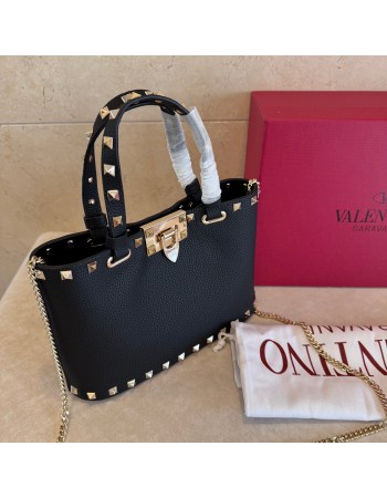 Mini Borsa Shopping Rockstud In Vitello Granato VALENTINO