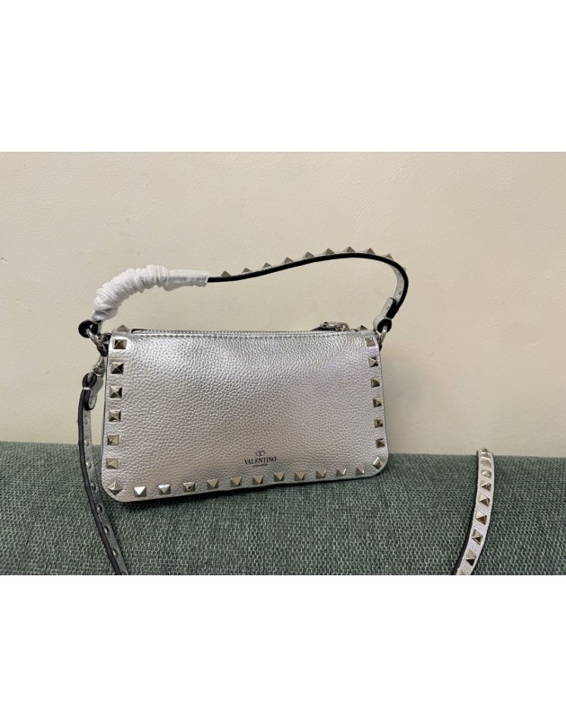 Borsa Piccola A Tracolla Rockstud In Vitello Laminato VALENTINO