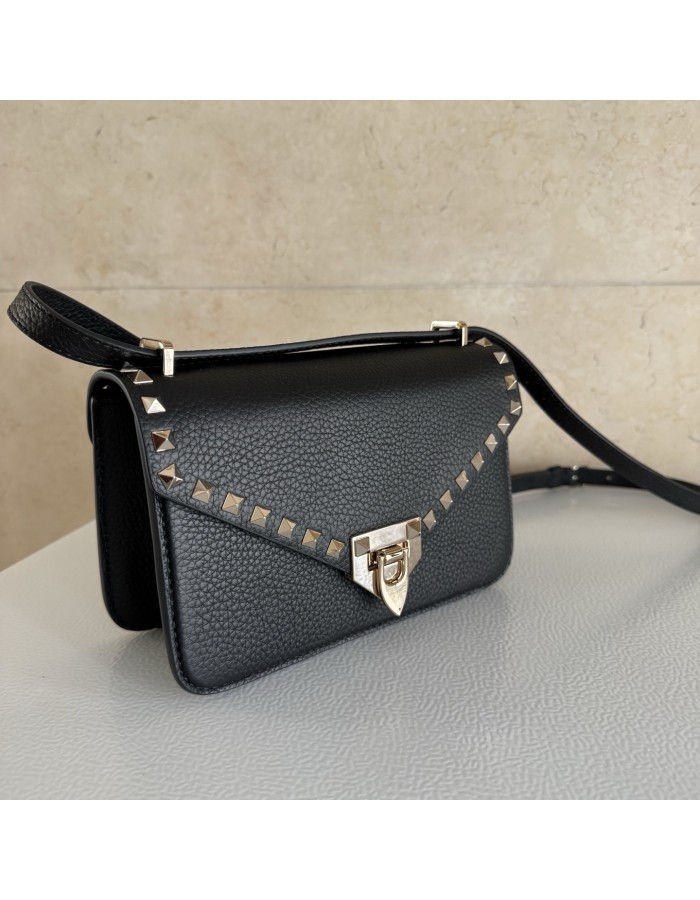 Borsa Piccola A Tracolla Rockstud In Vitello Granato VALENTINO