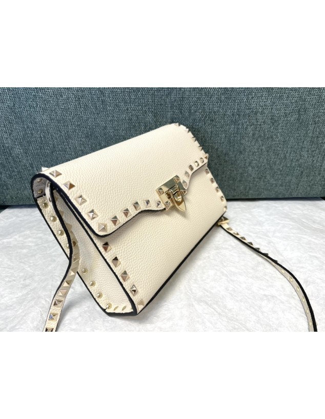 Borsa Piccola A Tracolla Rockstud In Vitello Granato VALENTINO