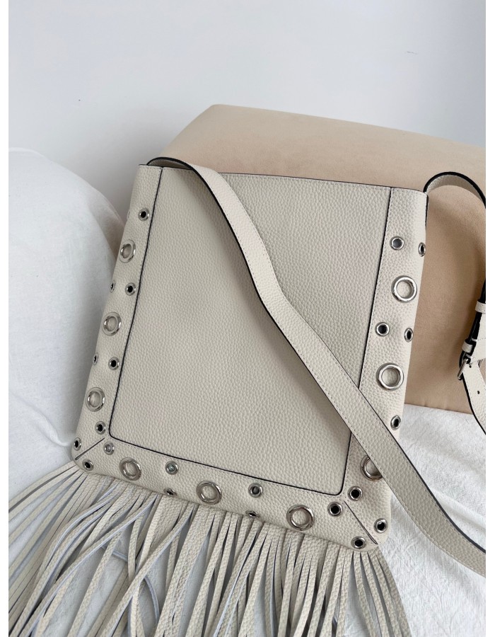 Borsa A Spalla Nellcôte In Pelle Con Frange VALENTINO