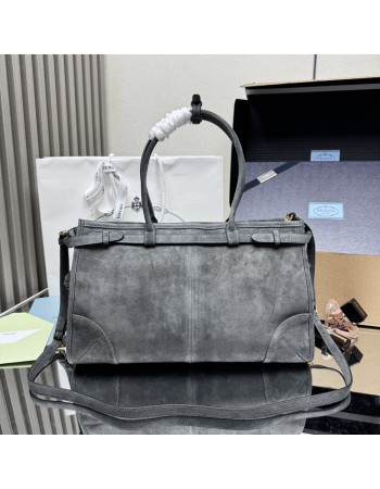 Borsa a mano Prada Bonnie large in pelle scamosciata PRADA