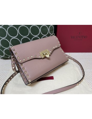 Borsa Piccola A Tracolla Rockstud In Vitello Granato VALENTINO