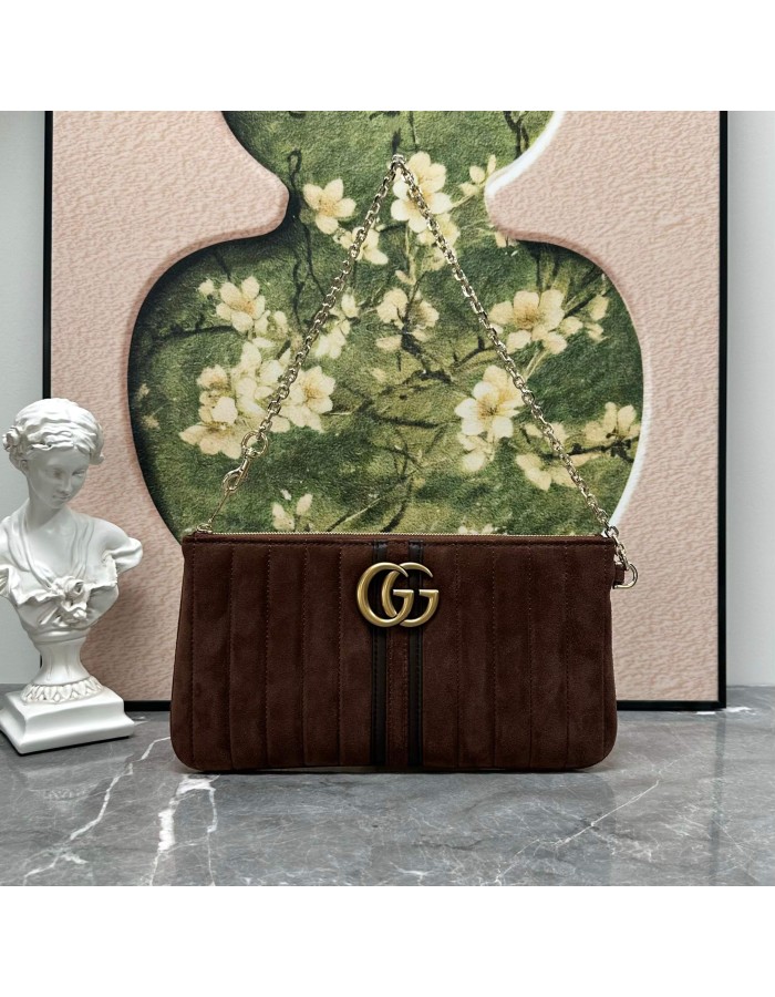 Pouch GG Marmont con cinturino GUCCI