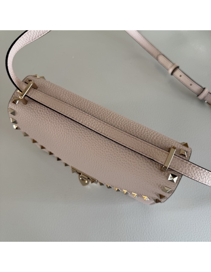 Borsa Piccola A Tracolla Rockstud In Vitello Granato VALENTINO