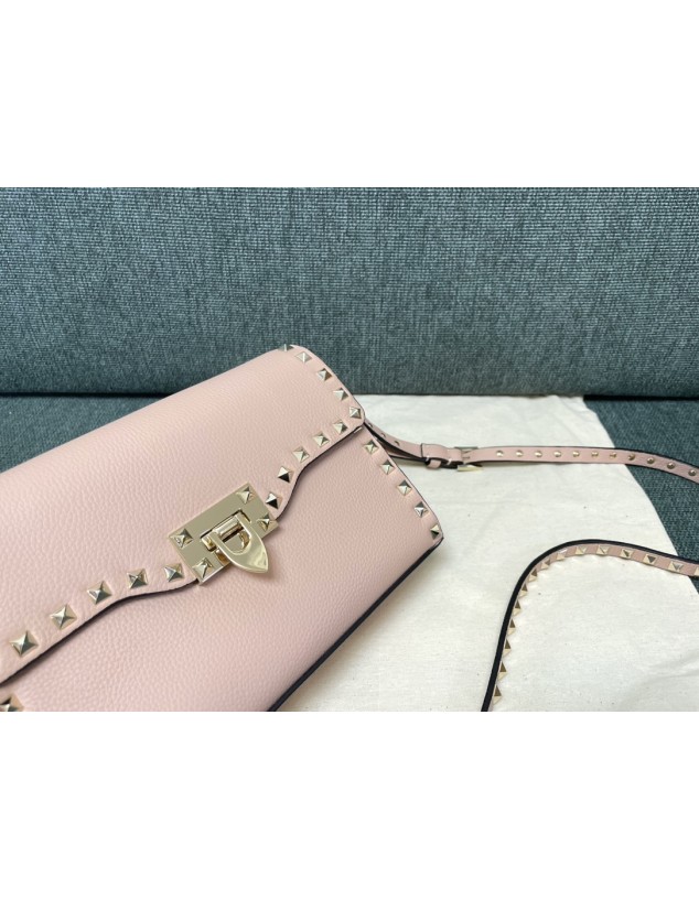 Borsa Piccola A Tracolla Rockstud In Vitello Granato VALENTINO