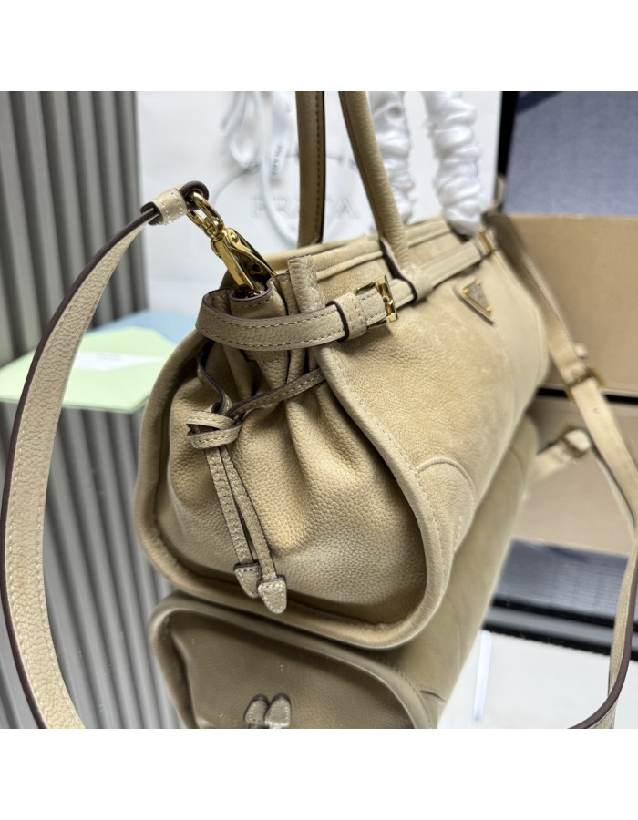 Borsa a mano Prada Bonnie medium in pelle nabuk PRADA