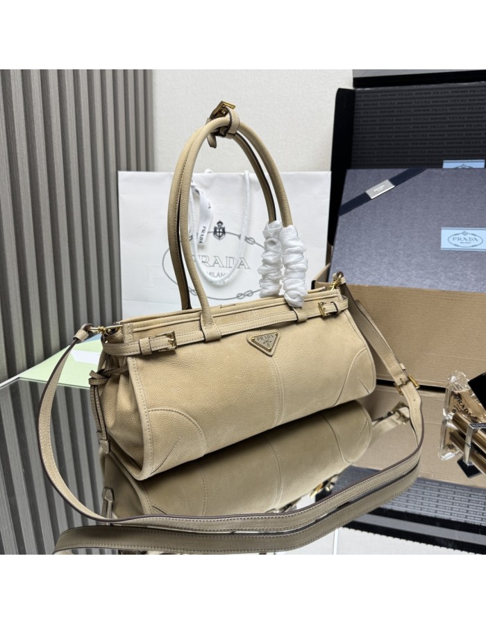 Borsa a mano Prada Bonnie medium in pelle nabuk PRADA