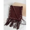 Borsa A Spalla Nellcôte In Suede Con Frange VALENTINO