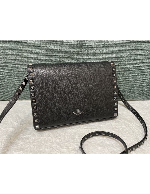 Borsa Piccola A Tracolla Rockstud In Vitello Granato VALENTINO