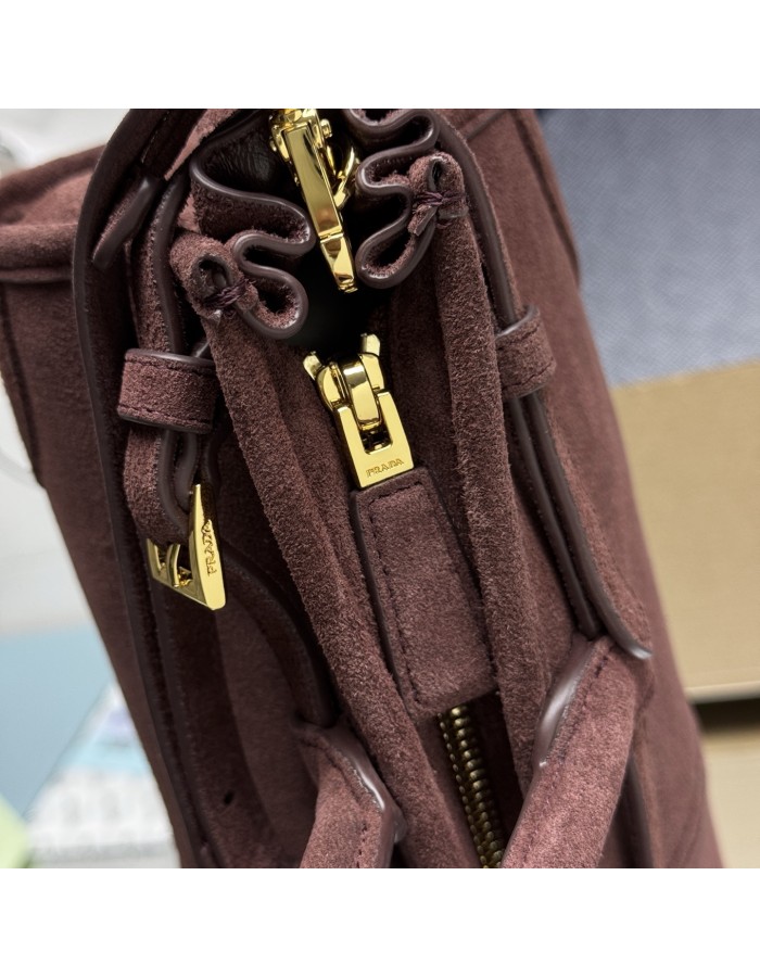 Borsa a mano Prada Bonnie medium in pelle scamosciata PRADA