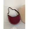 Mini Borsa Hobo Rockstud In Vitello Granato VALENTINO