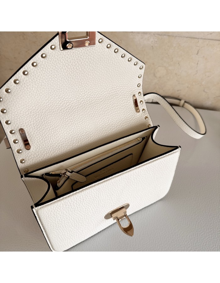 Borsa Piccola A Tracolla Rockstud In Vitello Granato VALENTINO