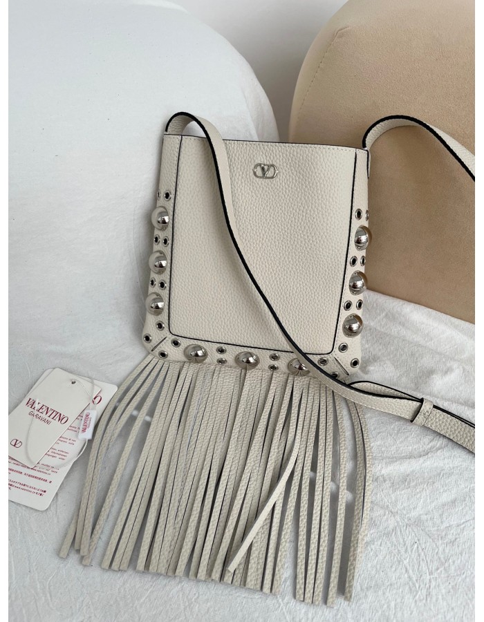 Borsa A Spalla Piccola  Nellcôte In Pelle Con Frange VALENTINO
