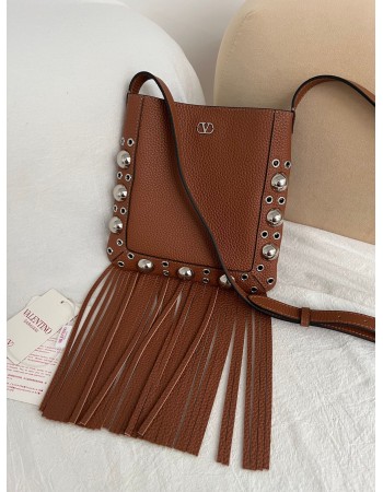 Borsa A Spalla Piccola  Nellcôte In Pelle Con Frange VALENTINO