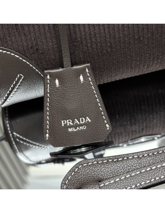 Borsa a mano Prada Bonnie small in velluto e pelle PRADA