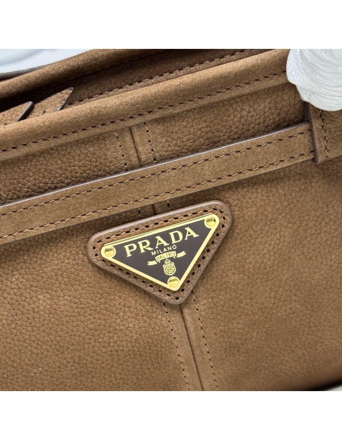 Borsa a mano Prada Bonnie medium in pelle nabuk PRADA