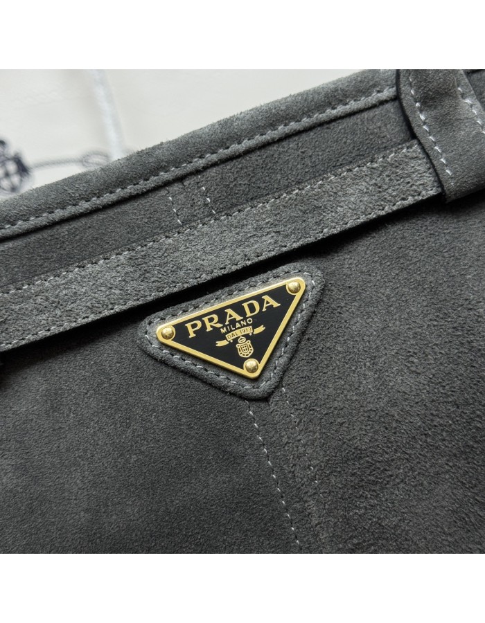 Borsa a mano Prada Bonnie extra large in pelle scamosciata PRADA