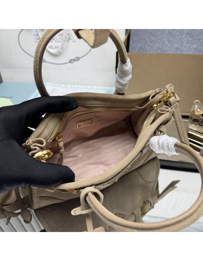 Borsa a mano Prada Bonnie mini in pelle scamosciata PRADA