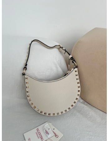 Mini Borsa Hobo Rockstud In Vitello Granato VALENTINO