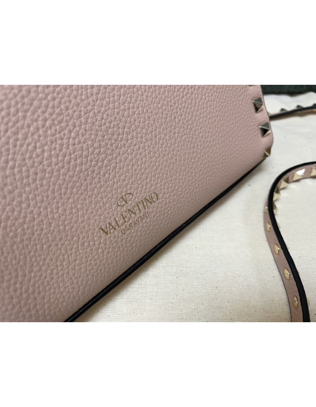 Borsa Piccola A Tracolla Rockstud In Vitello Granato VALENTINO