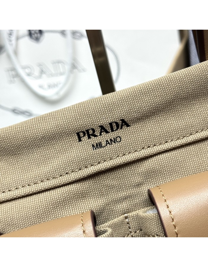 Borsa shopping Prada Route large in canvas e pelle PRADA