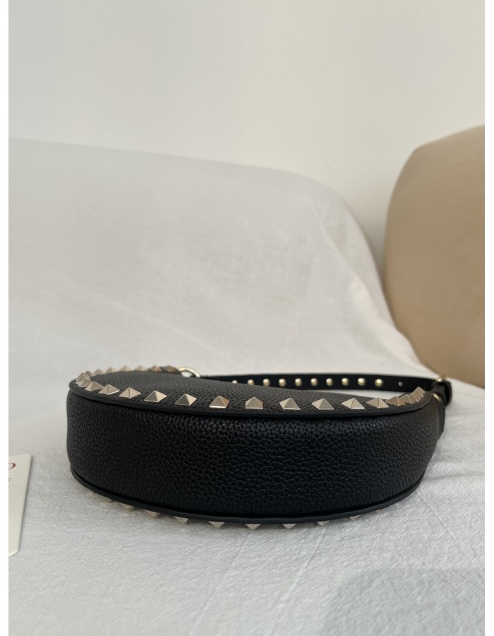 Mini Borsa Hobo Rockstud In Vitello Granato VALENTINO