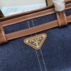Borsa a mano Prada Bonnie medium in denim e pelle PRADA