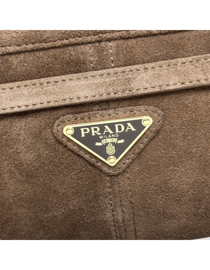 Borsa a mano Prada Bonnie medium in pelle scamosciata PRADA