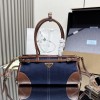 Borsa a mano Prada Bonnie medium in denim e pelle PRADA