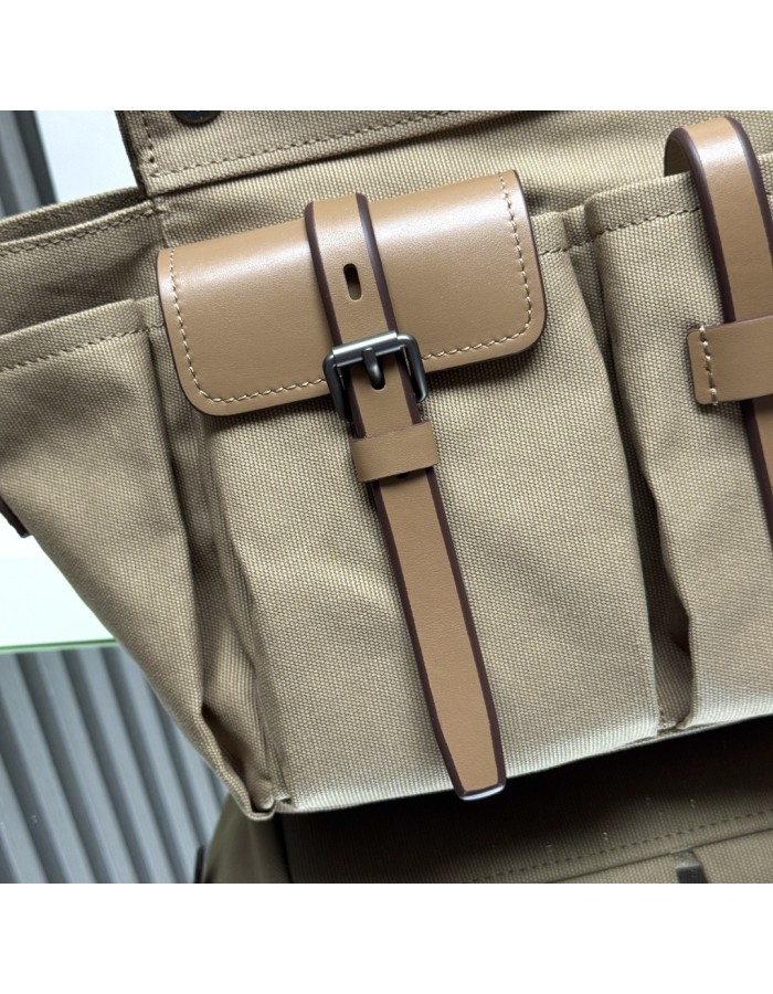 Borsa shopping Prada Route large in canvas e pelle PRADA