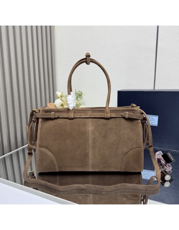 Borsa a mano Prada Bonnie large in pelle scamosciata PRADA