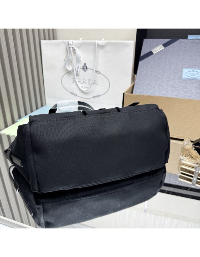 Borsa shopping Prada Route large in canvas e pelle PRADA