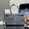 Borsa a mano Prada Bonnie large in pelle scamosciata PRADA