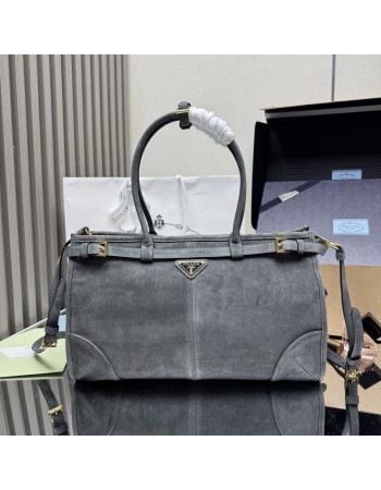 Borsa a mano Prada Bonnie large in pelle scamosciata PRADA