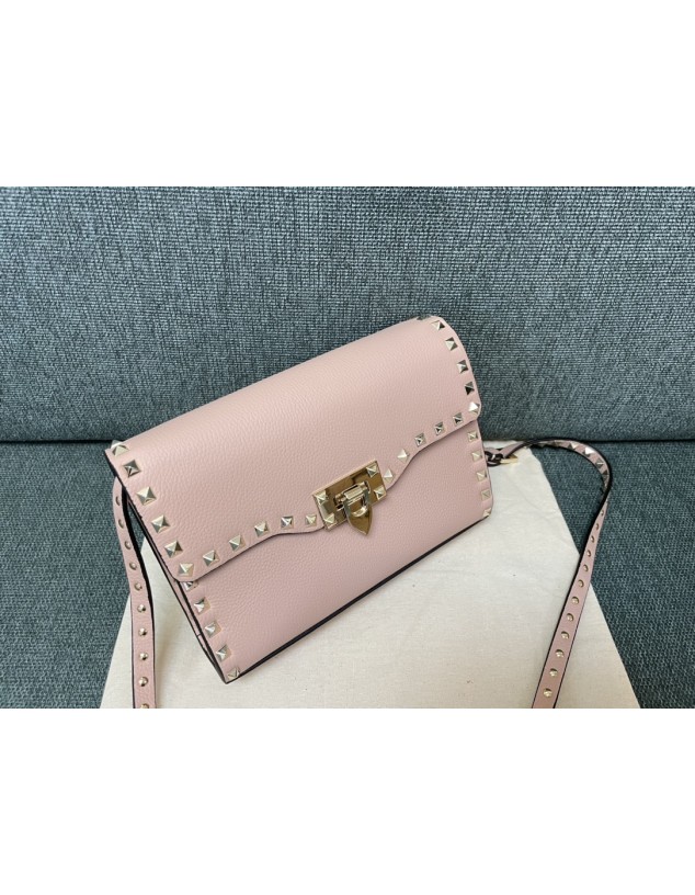 Borsa Piccola A Tracolla Rockstud In Vitello Granato VALENTINO