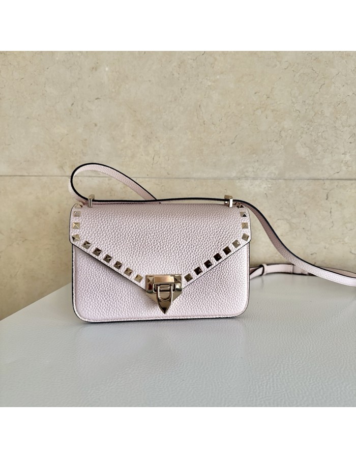 Borsa Piccola A Tracolla Rockstud In Vitello Granato VALENTINO