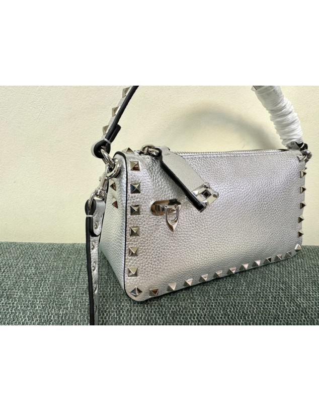 Borsa Piccola A Tracolla Rockstud In Vitello Laminato VALENTINO