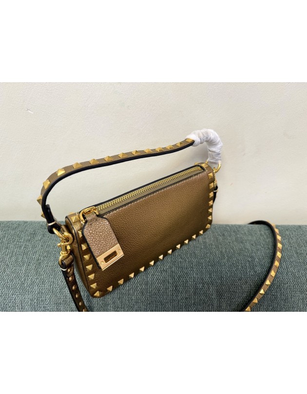 Borsa Piccola A Tracolla Rockstud In Vitello Laminato VALENTINO