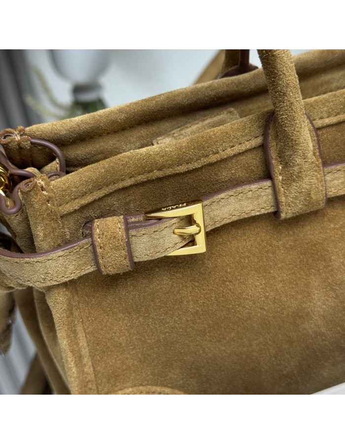 Borsa a mano Prada Bonnie medium in pelle scamosciata PRADA