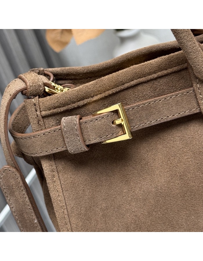 Borsa a mano Prada Bonnie large in pelle scamosciata PRADA