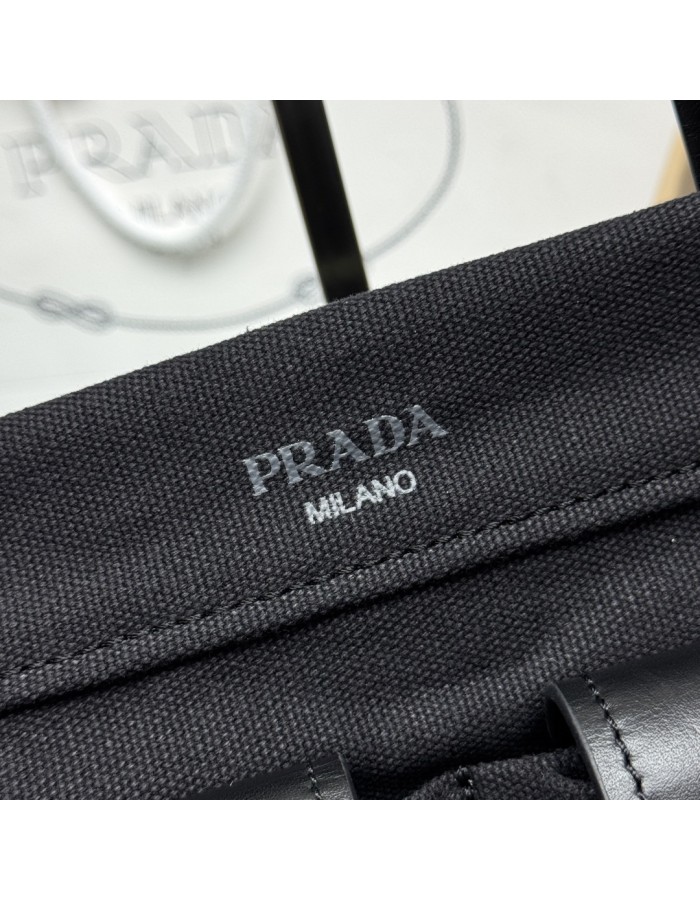 Borsa shopping Prada Route large in canvas e pelle PRADA