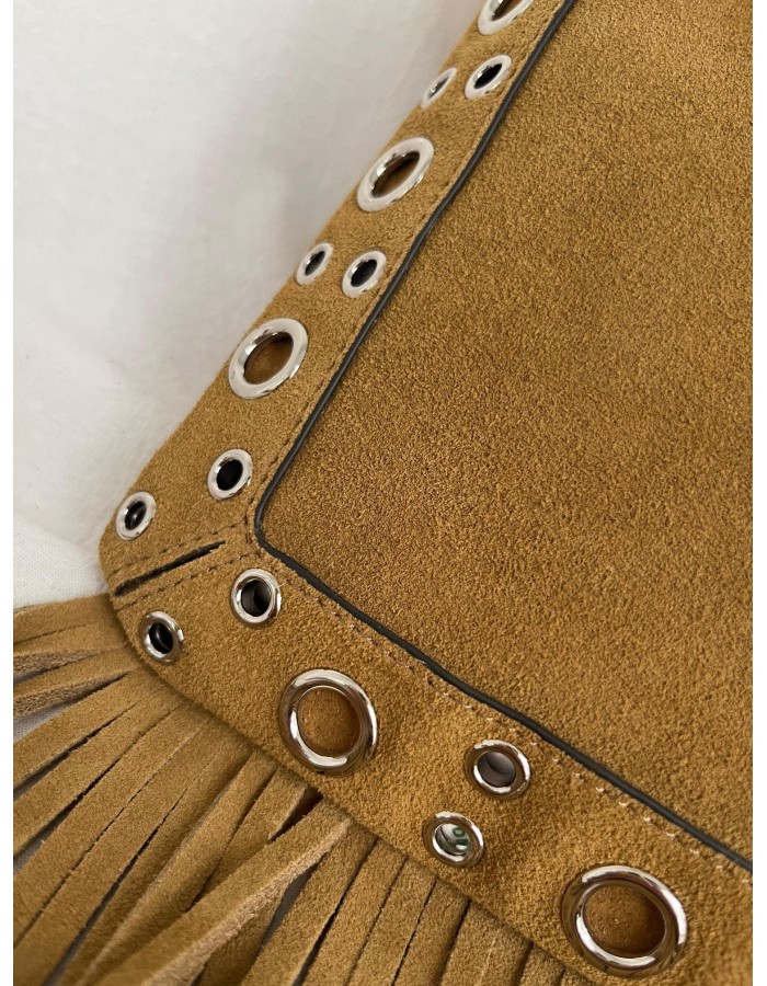 Borsa A Spalla Piccola  Nellcôte In Suede Con Frange VALENTINO