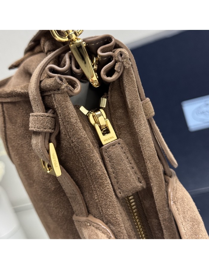 Borsa a mano Prada Bonnie medium in pelle scamosciata PRADA