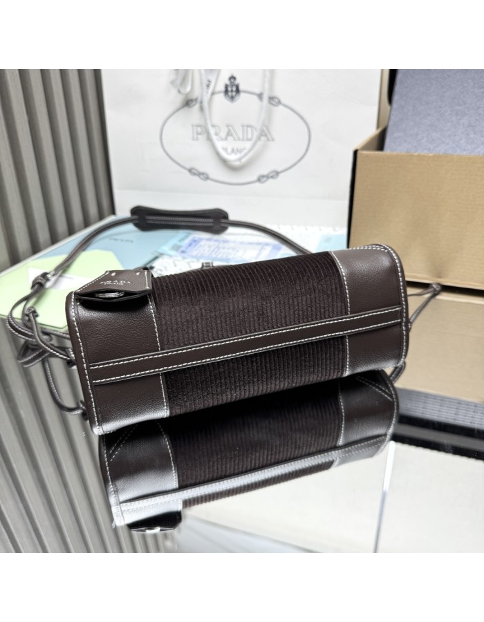 Borsa a mano Prada Bonnie small in velluto e pelle PRADA