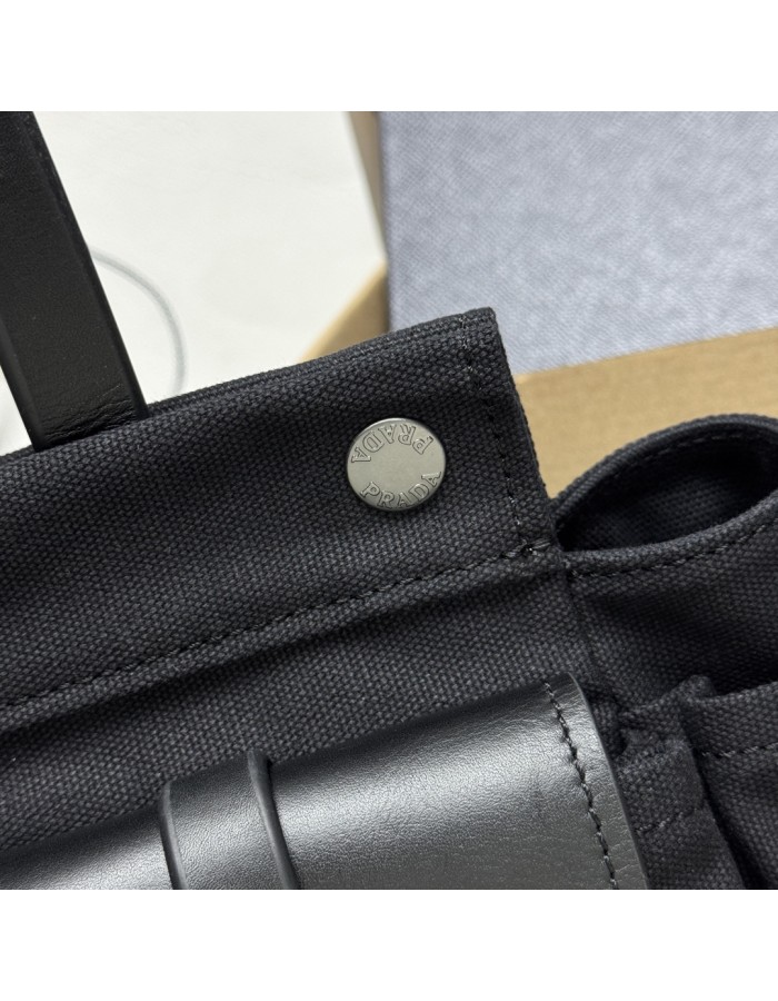 Borsa shopping Prada Route large in canvas e pelle PRADA