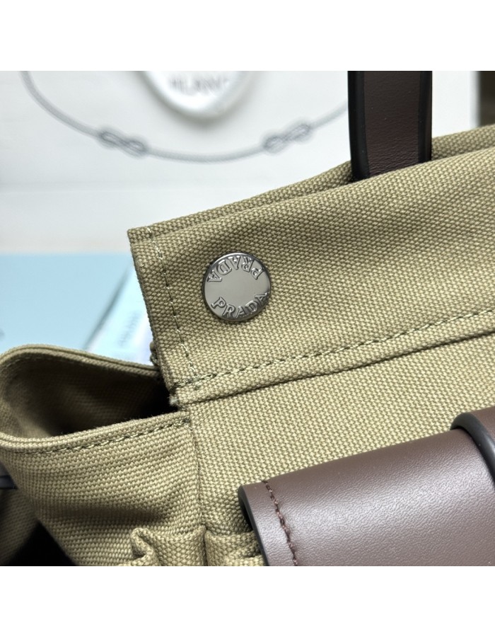 Borsa shopping Prada Route large in canvas e pelle PRADA