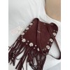 Borsa A Spalla Nellcôte In Suede Con Frange VALENTINO
