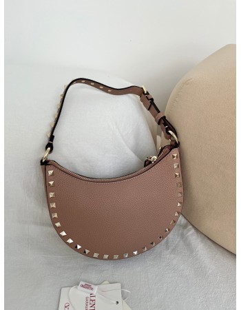 Mini Borsa Hobo Rockstud In Vitello Granato VALENTINO