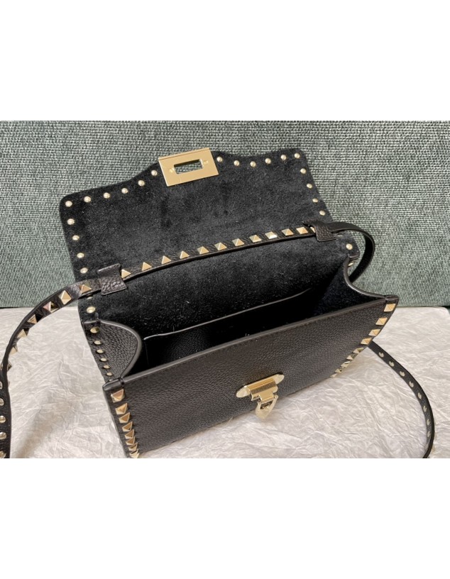 Borsa Piccola A Tracolla Rockstud In Vitello Granato VALENTINO